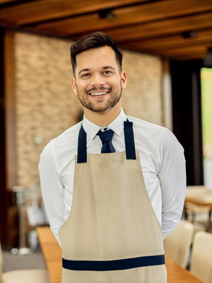 Waitstaff serving a dish